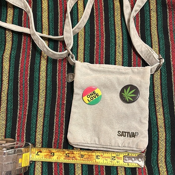 Sativa Cross Body Bag Y2K Too Cool For School Light Faded Seafoam Sage Green - Picture 7 of 7